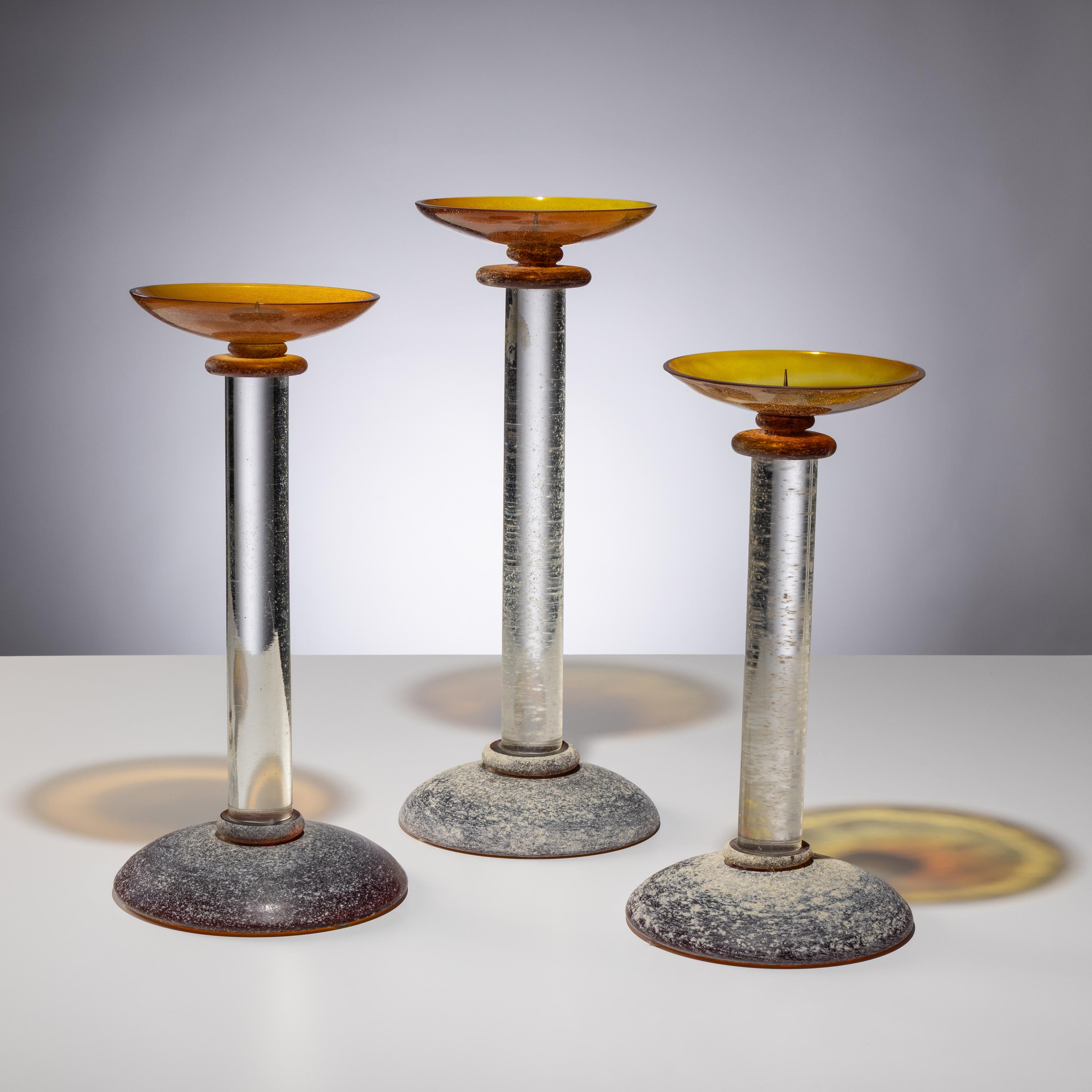 Karl Springer (German-American, 1931–1991) — Set of Three Candlesticks
