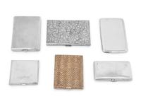A Group of Six Silver Cigarette Cases