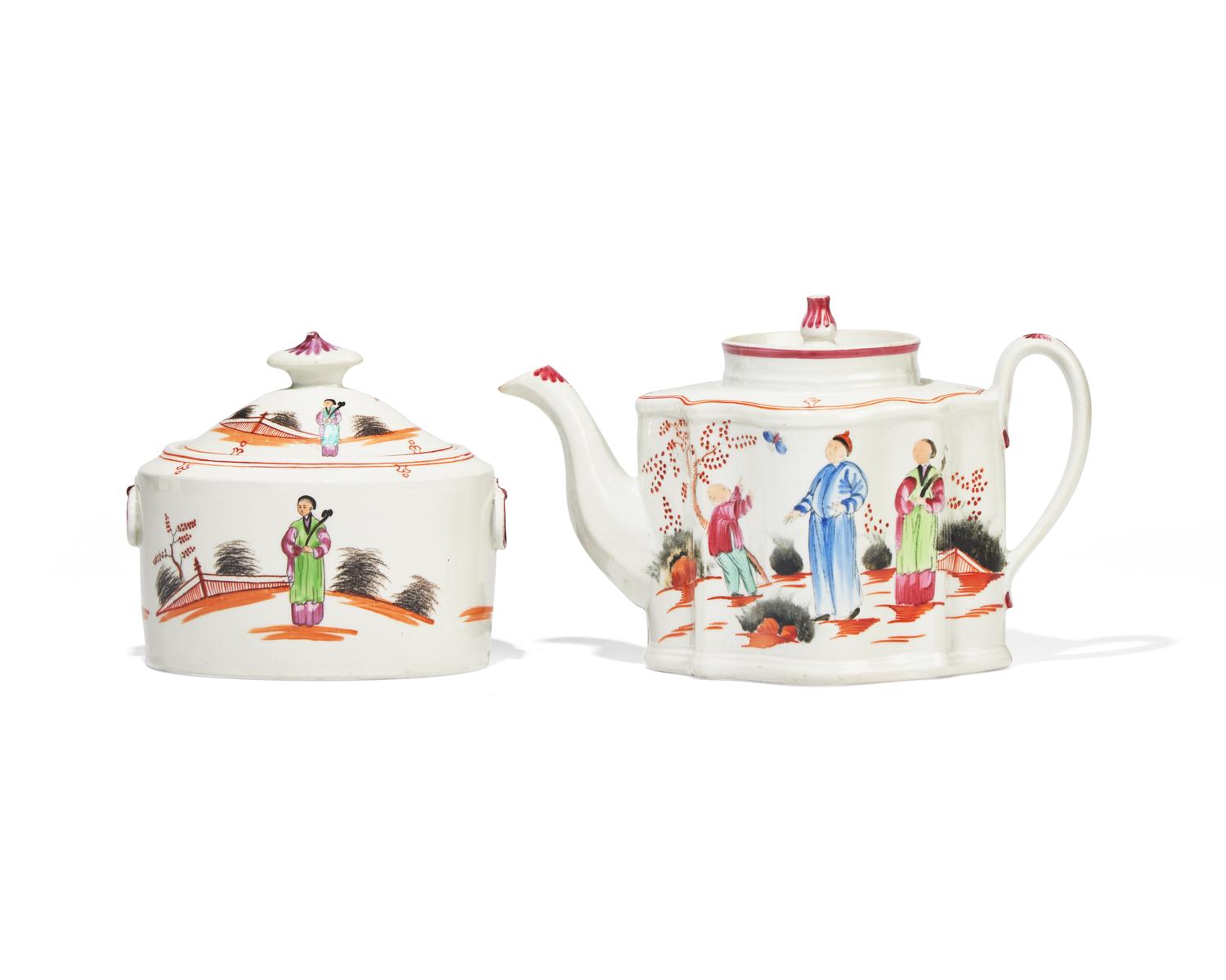 A New Hall Soft-Paste Porcelain Eight-Piece Tea Service