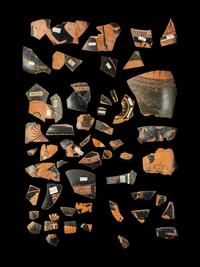 52 Attic and Etruscan Red-Figured Vase Fragments