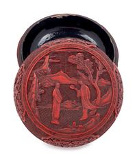 A Chinese Cinnabar Lacquer Circular Covered Box