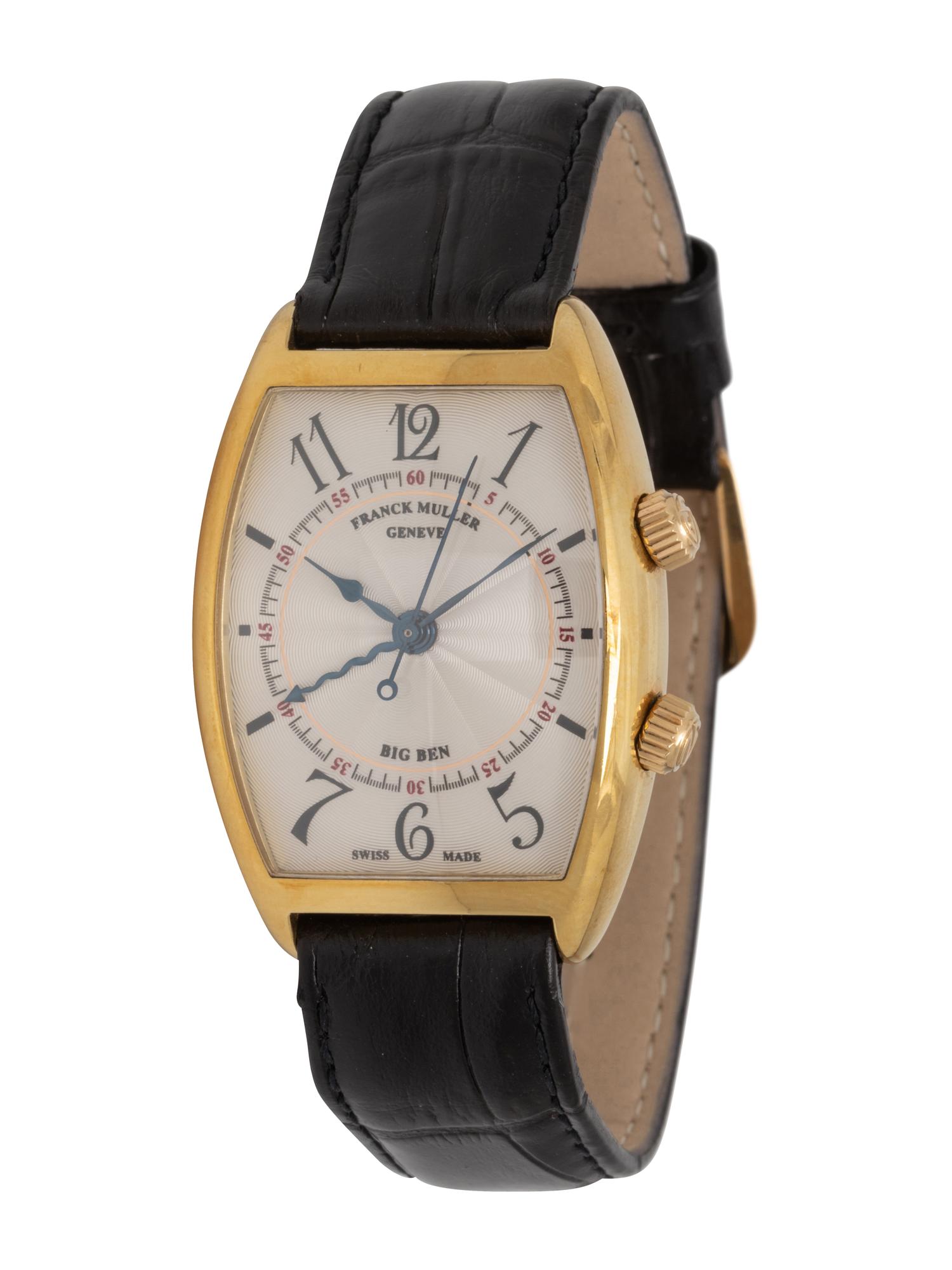 FRANCK MULLER, REF. 2852 AL 18K YELLOW GOLD TONNEAU 'BIG BEN' ALARM WATCH