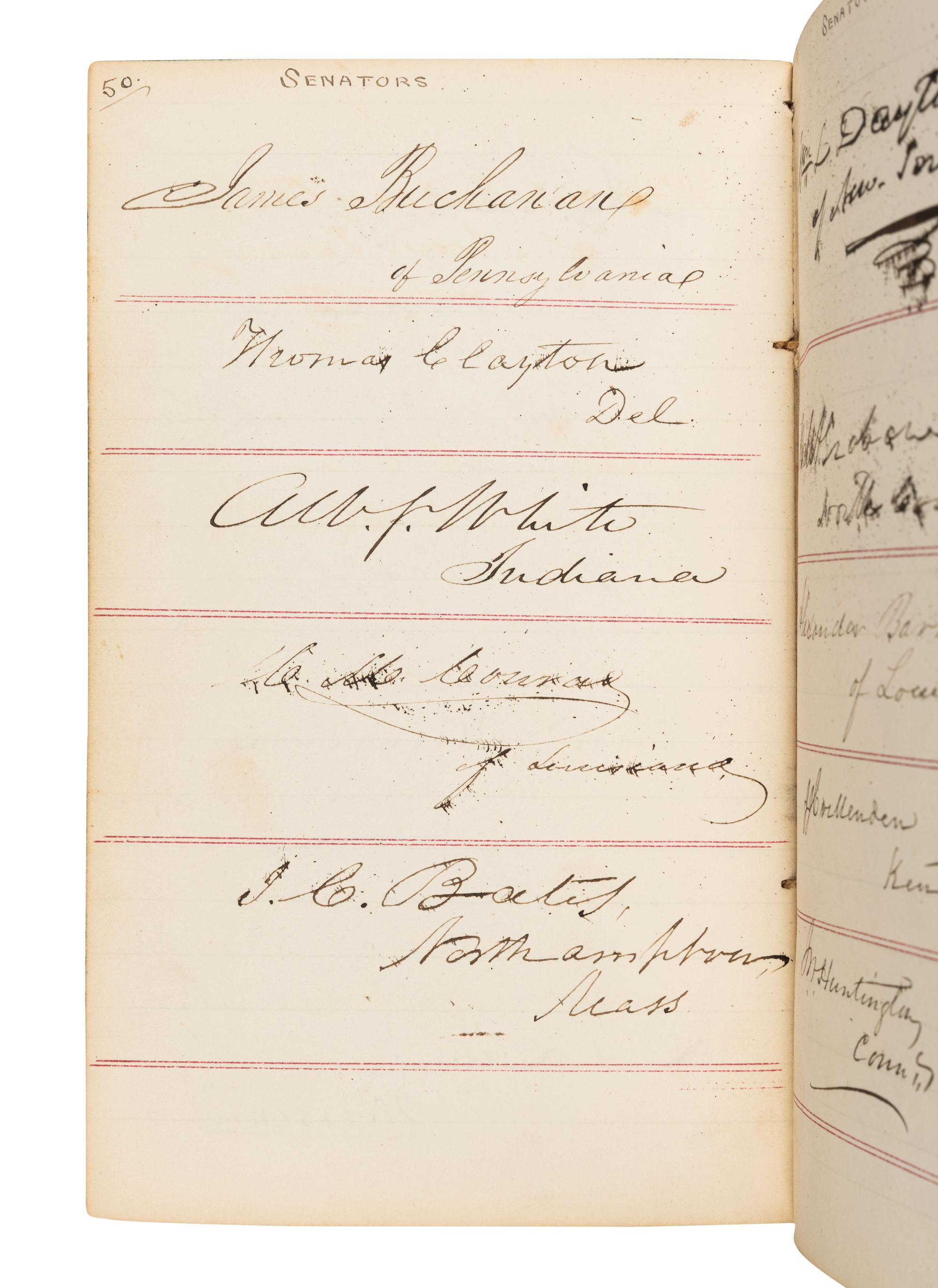 [TYLER, John (1790-1862) -- AUTOGRAPH ALBUM]. An autograph album, 1843, assembling more than 280 Senators and Congressmen, including three present, past or future Presidents.