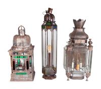 Five Middle Eastern Metal Lanterns