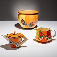 Clarice Cliff (English, 1899–1972) — Three Butterfly pattern Pieces