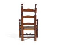 A William & Mary Turned Maple Ladderback Child's Armchair with Splint Seat