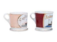 Two Tugboat Operator's Porcelain Occupational Shaving Mugs