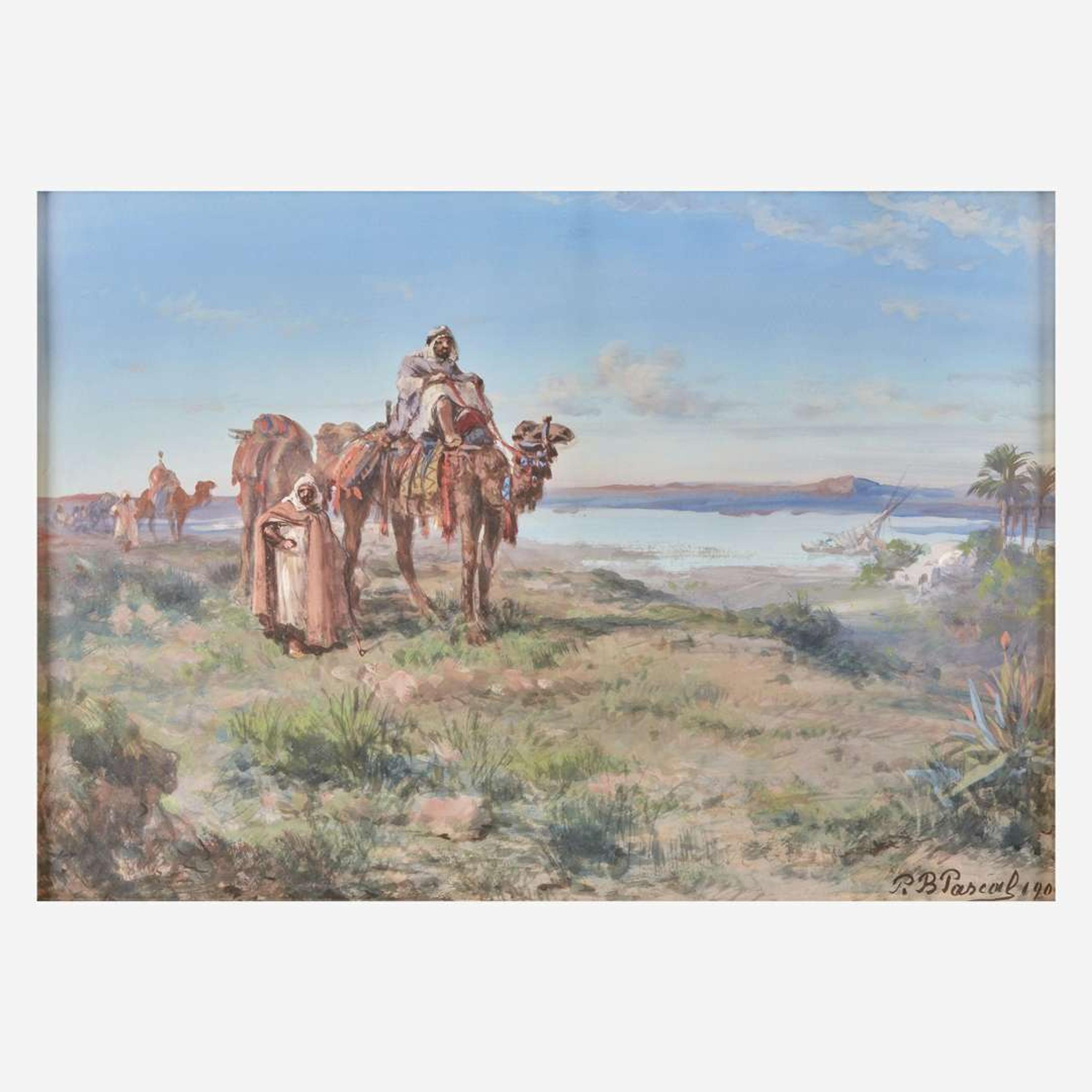 Paul Pascal (French, 1832–1903) Camel Riders Along the Nile; together with three companions