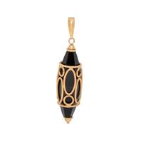 YELLOW GOLD AND ONYX PENDANT