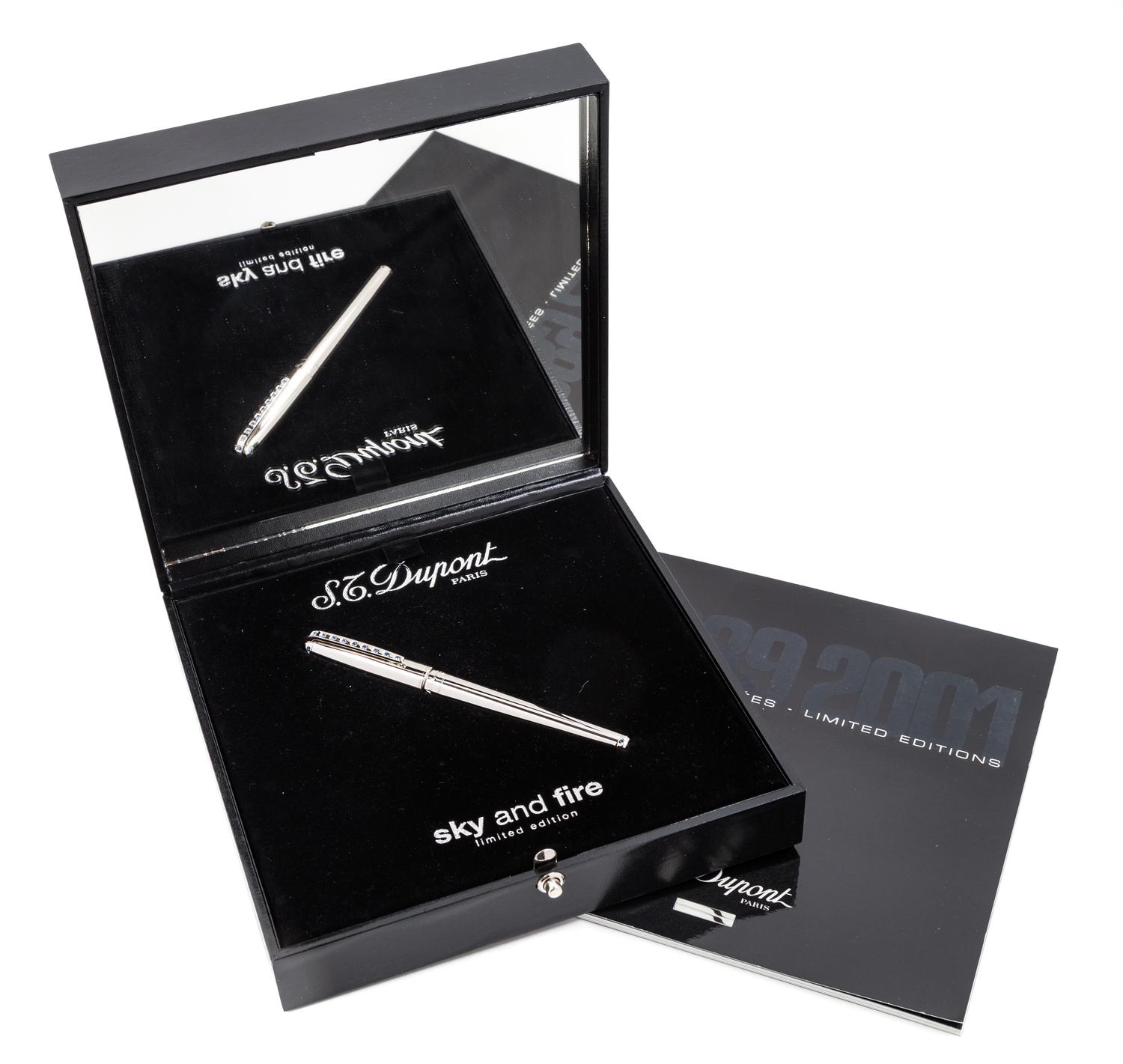 An S.T. Dupont Sky and Fire: Sky Limited Edition Sapphire-Inset Fountain Pen