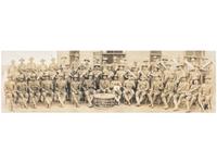[WORLD WAR I]. Panoramic photograph of the World War I 317th Engineer's Band. Indianapolis: Patton Studio, 1918.