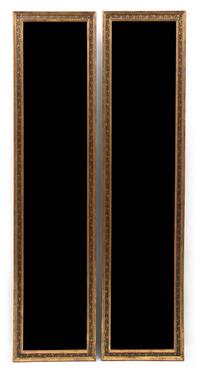 A Pair of Continental Pier Mirrors Height 80 x width 20 inches. — 20TH CENTURY
