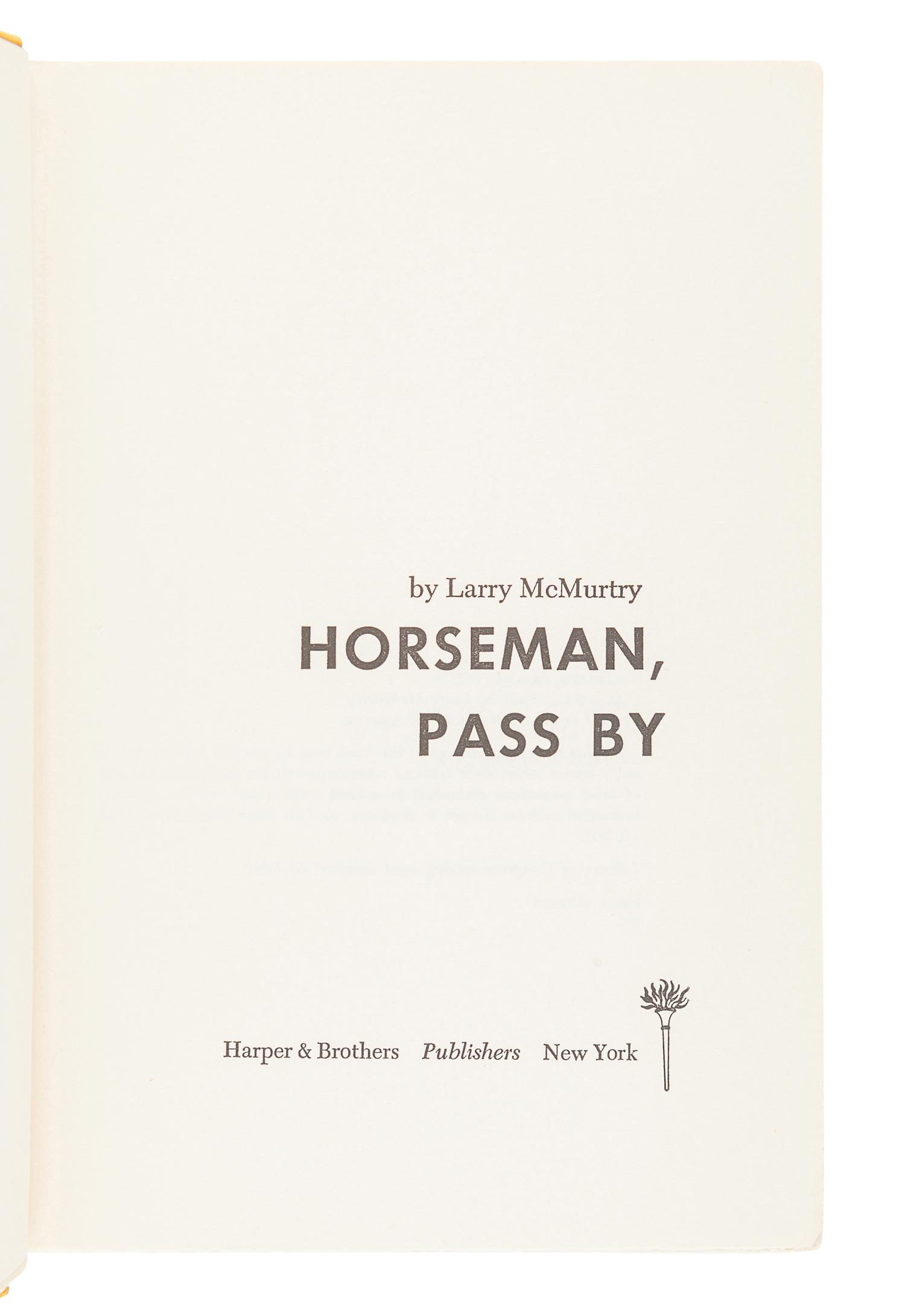 MCMURTRY, Larry (b. 1936). A group of FIRST EDITIIONS by McMurtry, comprising: