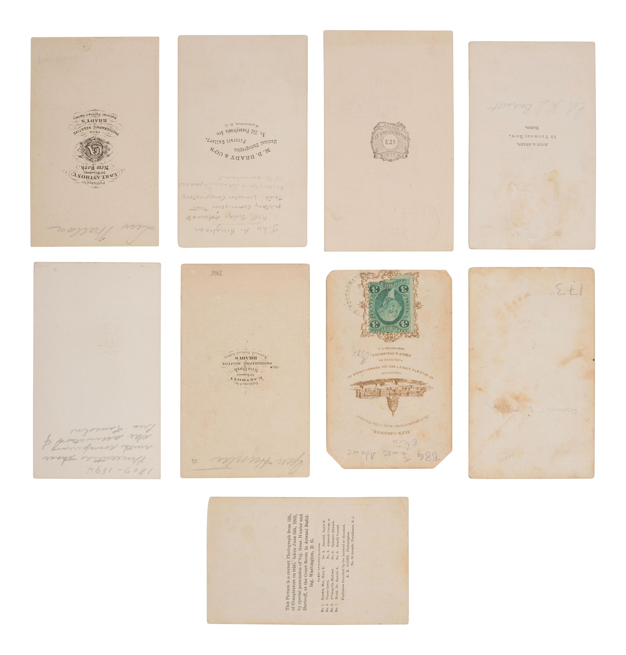 [LINCOLN, Abraham (1809-1865)]. A group of CDVs featuring members of the military commission and prosecution for the Lincoln Assassination Conspiracy Trial.