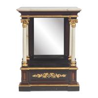 A Classical Parcel Gilt and Marble Mounted Mahogany Pier Table
