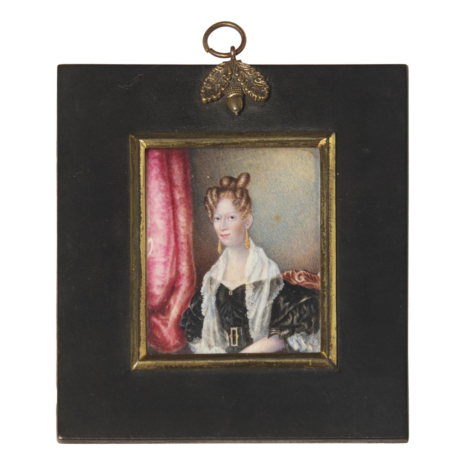 Attributed to Thomas Seir Cummings (English-American, 1804-1894), A Portrait Miniature of an Elegant Lady