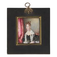 Attributed to Thomas Seir Cummings (English-American, 1804-1894), A Portrait Miniature of an Elegant Lady