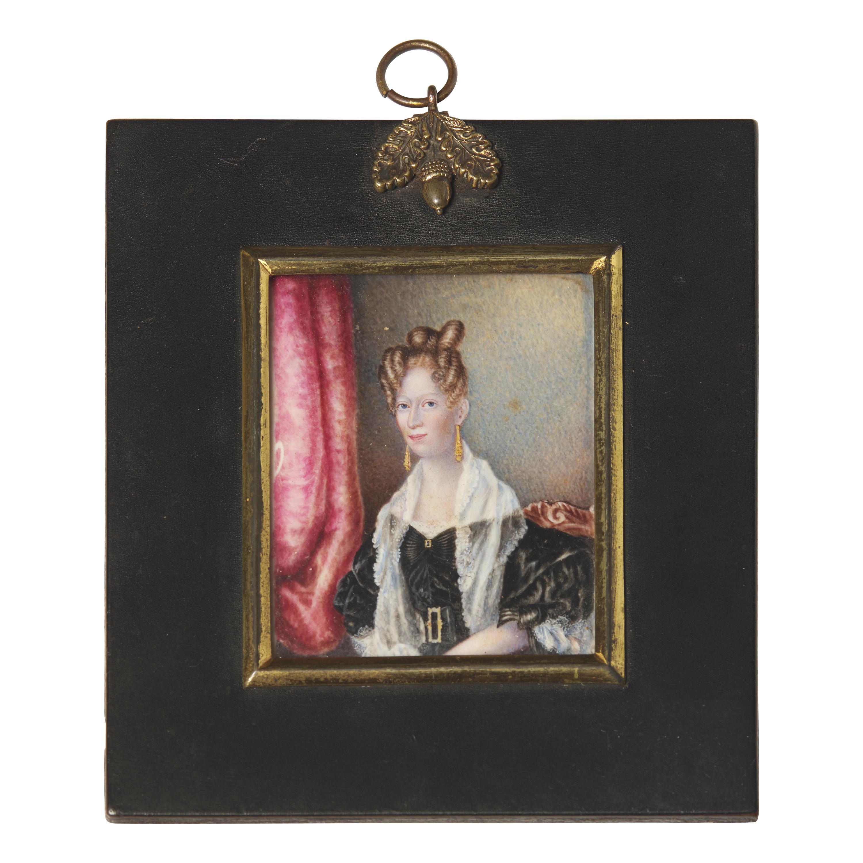 Attributed to Thomas Seir Cummings (English-American, 1804-1894), A Portrait Miniature of an Elegant Lady