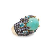 TURQUOISE AND MULTIGEM RING