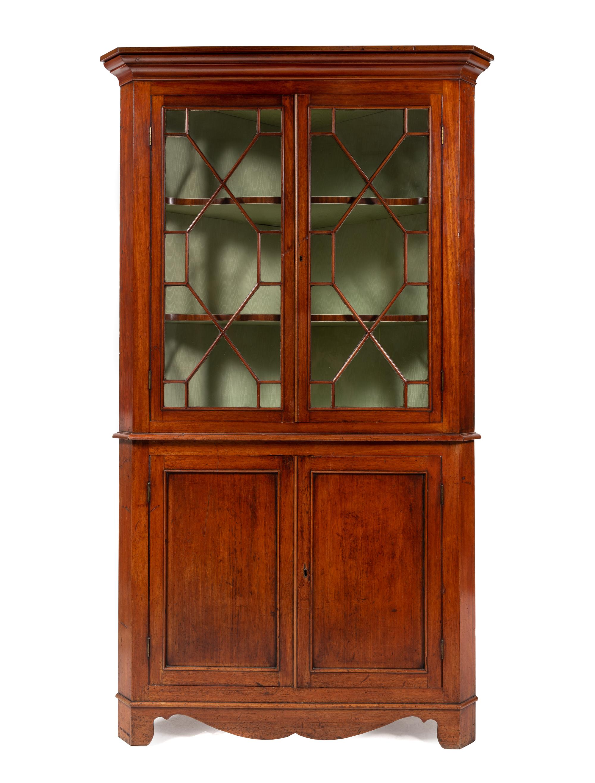 A George III Mahogany Corner Cabinet
