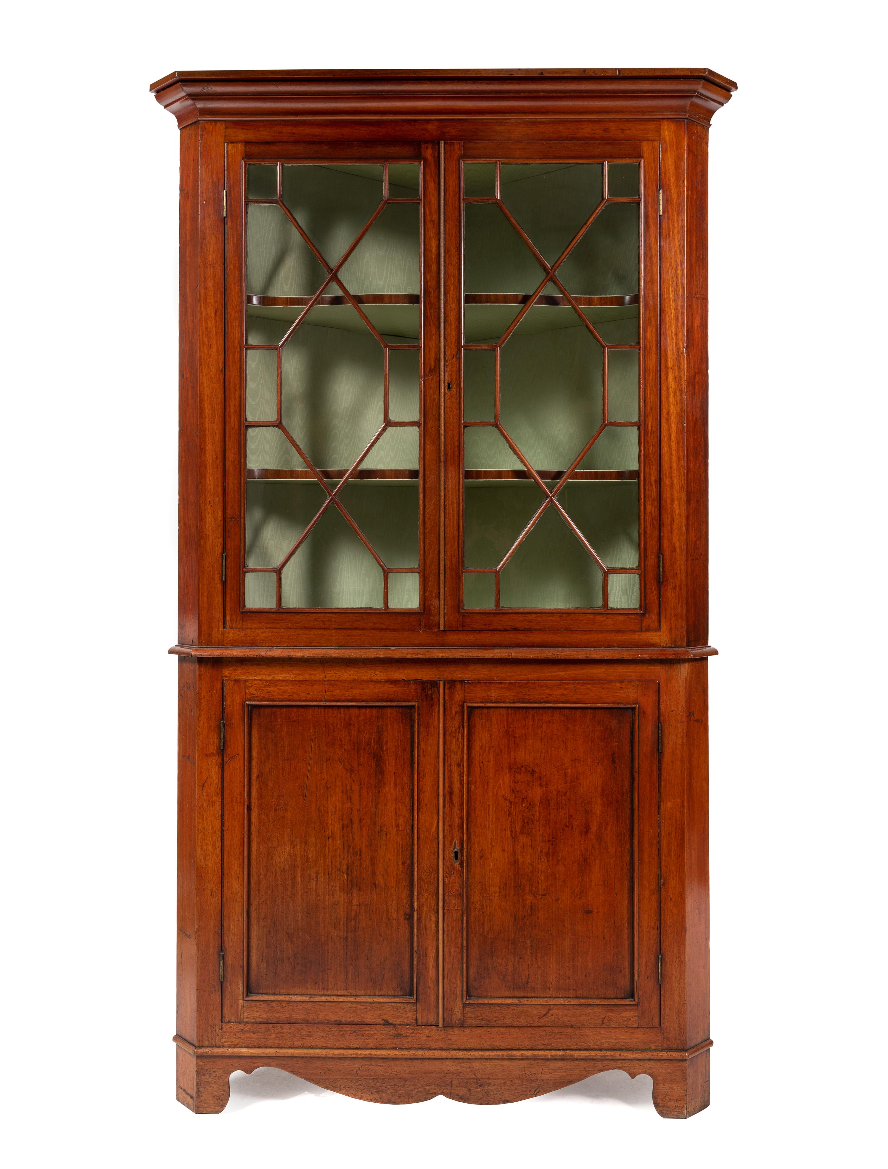 A George III Mahogany Corner Cabinet
