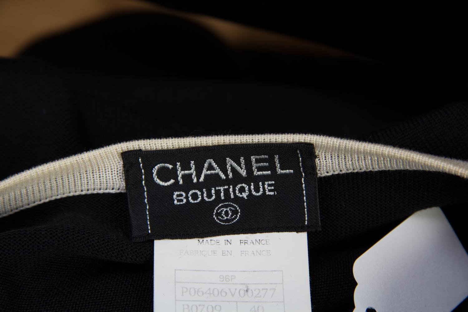 A Chanel Black Cotton Twin Set, Size 40.
