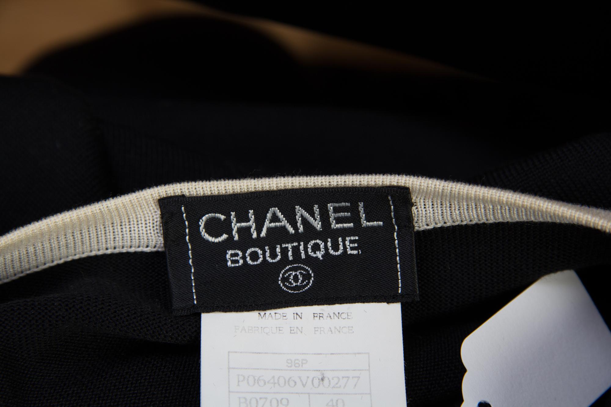 A Chanel Black Cotton Twin Set, Size 40.