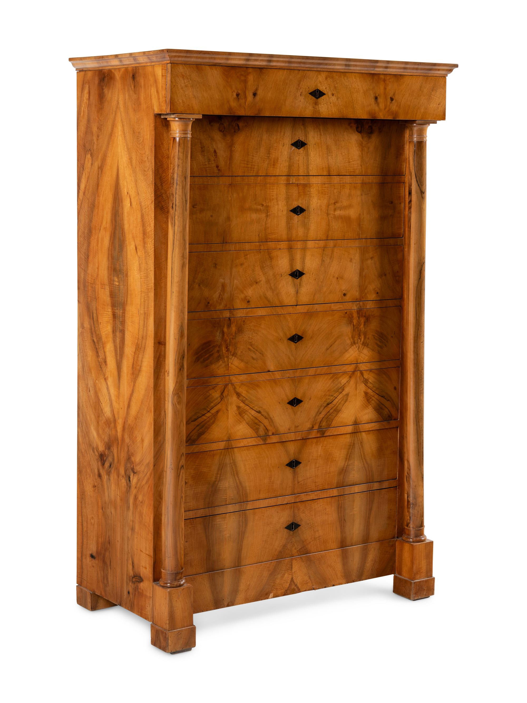 A Biedermeier Walnut Chiffonier