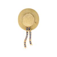 MISSIAGLIA, YELLOW GOLD AND SAPPHIRE HAT PENDANT/BROOCH