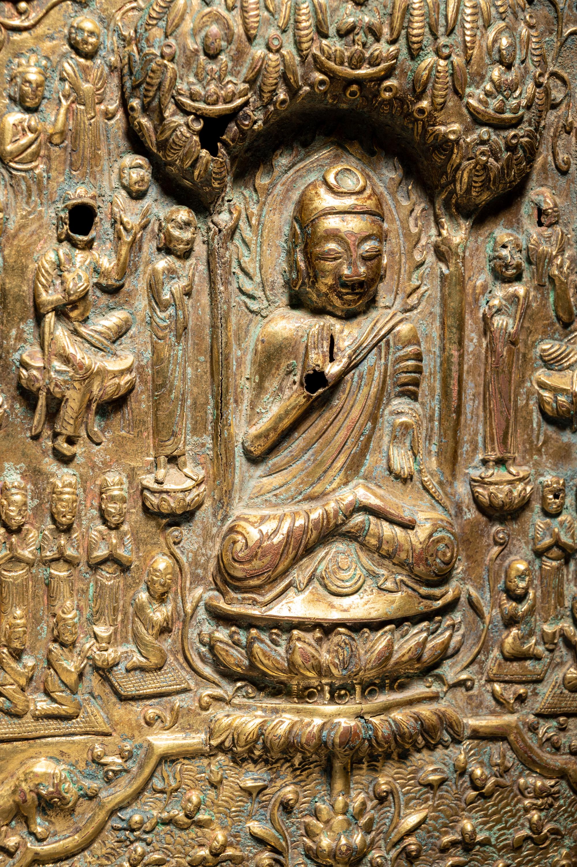 A Gilt-Copper Repoussé 'Buddhist' Votive Plaque