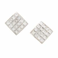 ATTRIBUTED TO TIFFANY & CO., BICOLOR GOLD AND DIAMOND EARRINGS