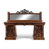 An English Renaissance Revival Carved Oak Serving Table