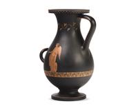 A Wedgwood Encaustic-Decorated Black Basalt Vase