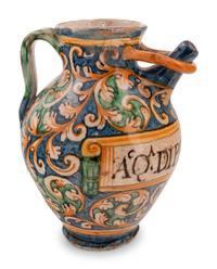 A Continental Majolica Apothecary Ewer