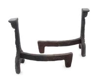 A Pair of French Cast Iron Figural Andirons