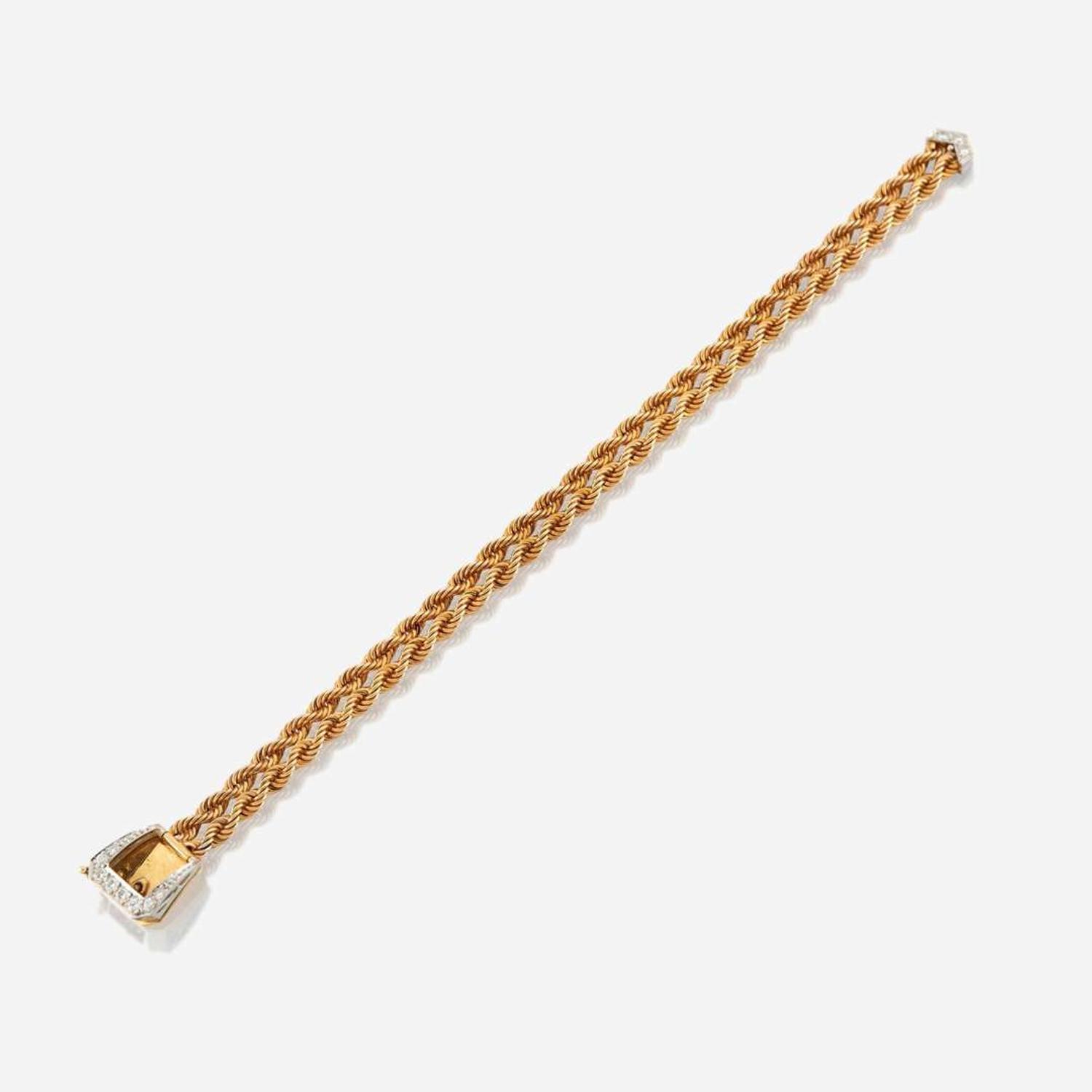 A bicolor gold and diamond bracelet