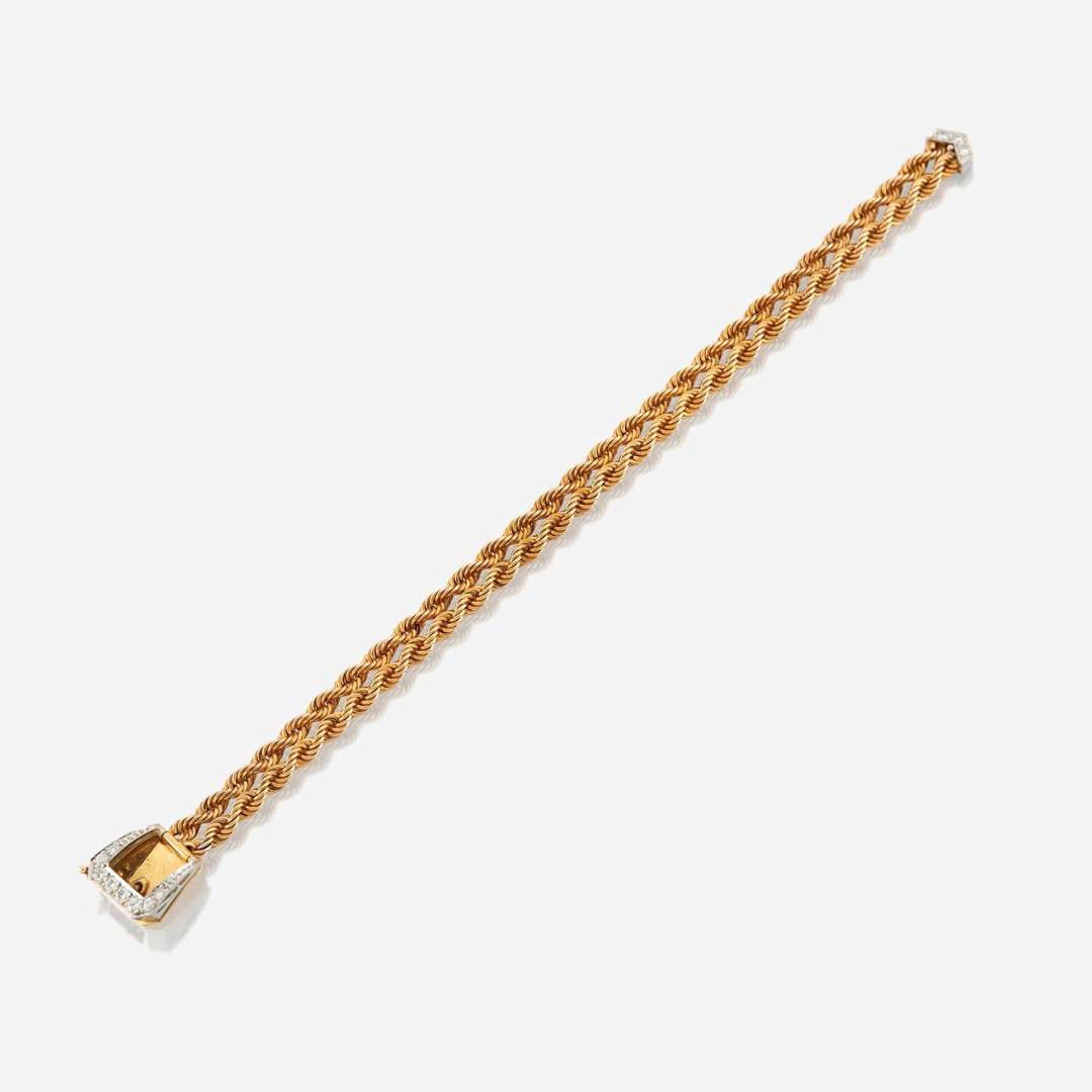 A bicolor gold and diamond bracelet