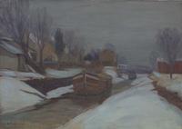 Edward Willis Redfield (American, 1869-1965) - The Canal in Winter