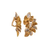 SABBADINI, YELLOW GOLD AND DIAMOND EARCLIPS