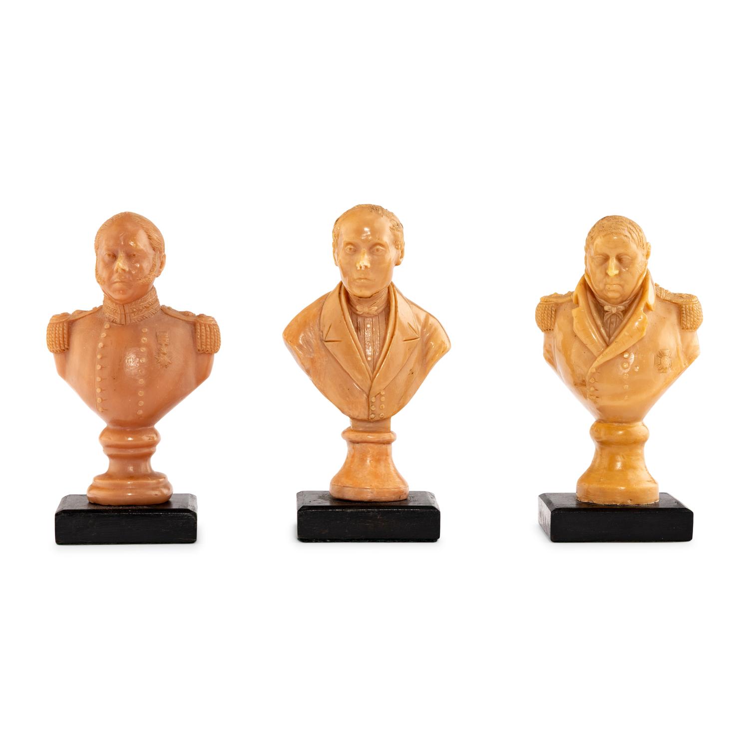 Three Wax Portrait Busts