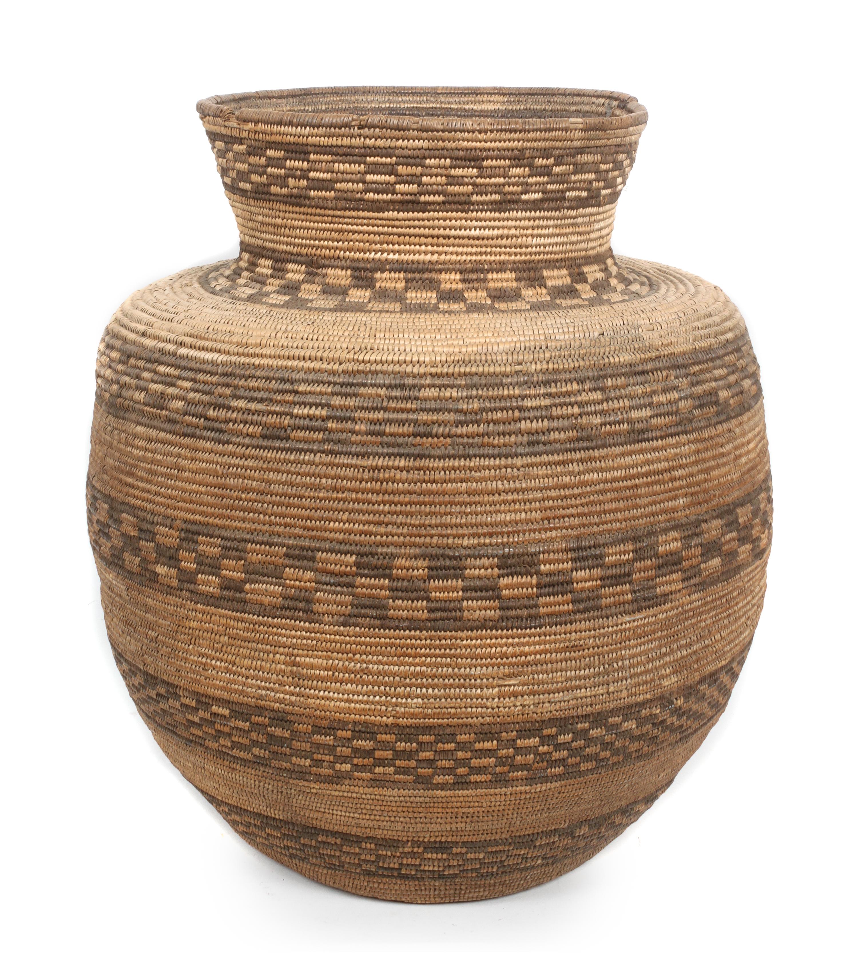 A Pima Fiber Basket Height 28 x diameter 14 inches.
