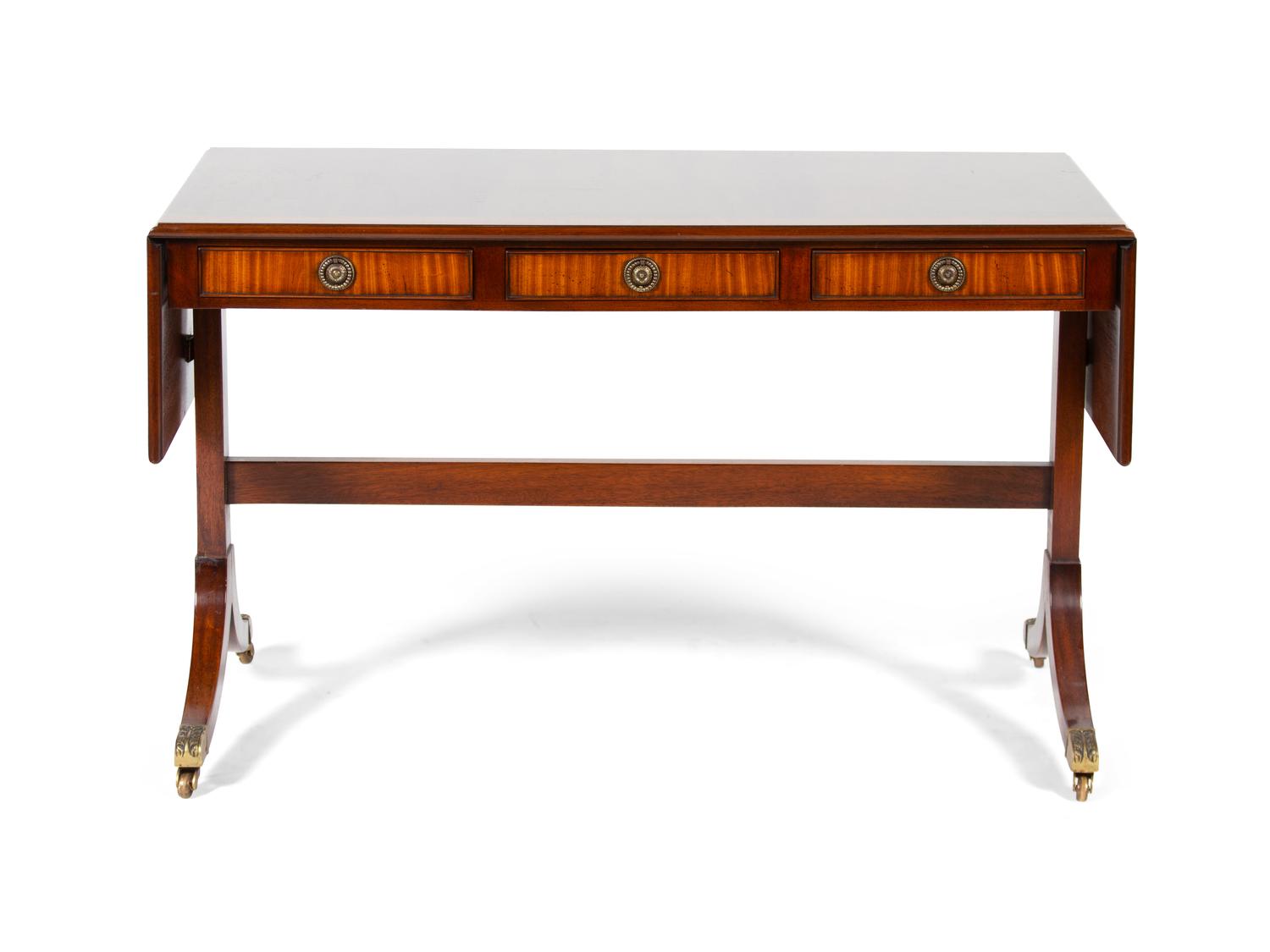 A Regency Style Inlaid Mahogany Sofa Table