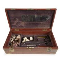 Brass-mounted mahogany surgical kit belonging to Dr. Alexander Peille Cahill 19th century