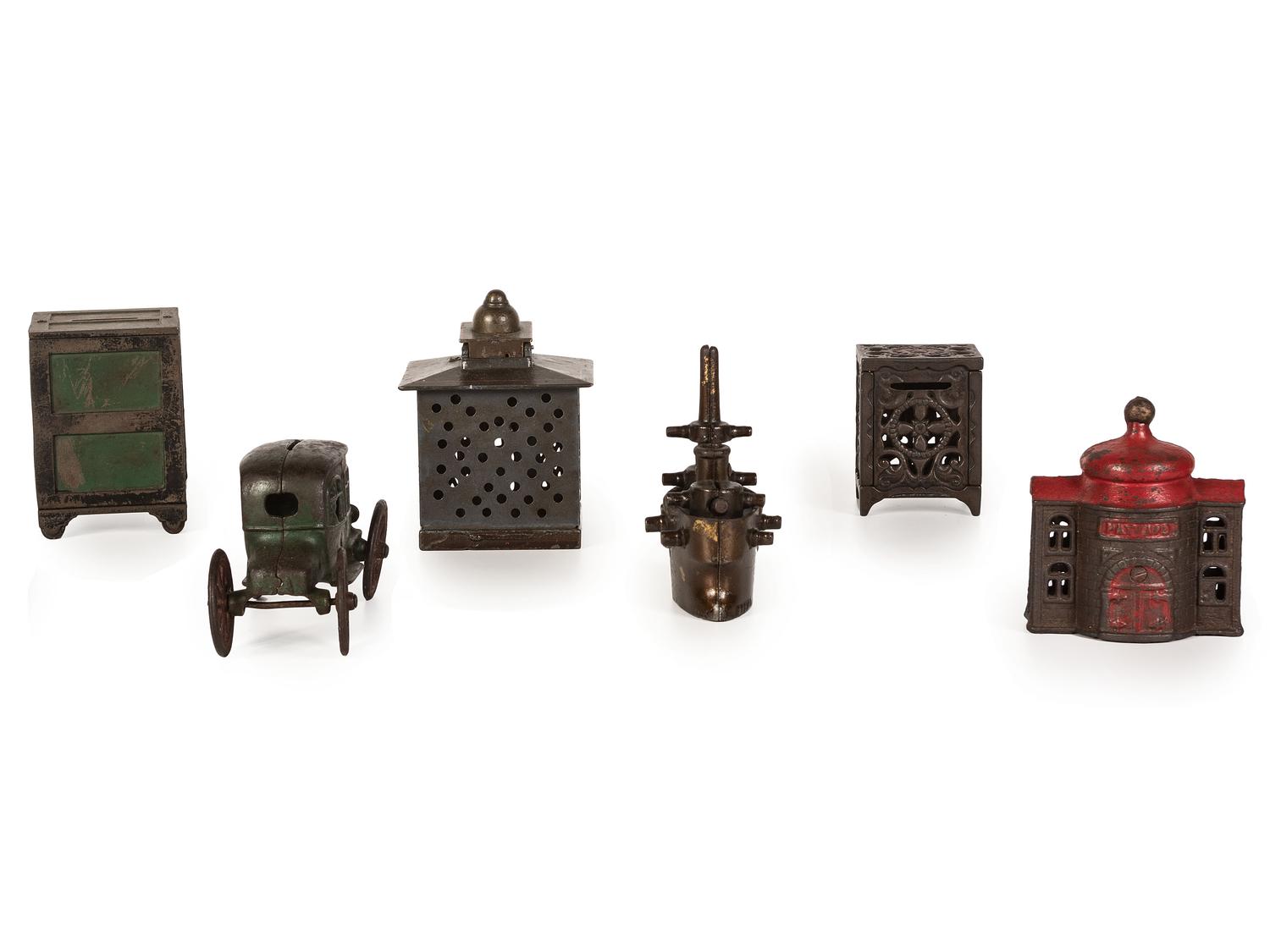 Six Cast Iron Still Banks