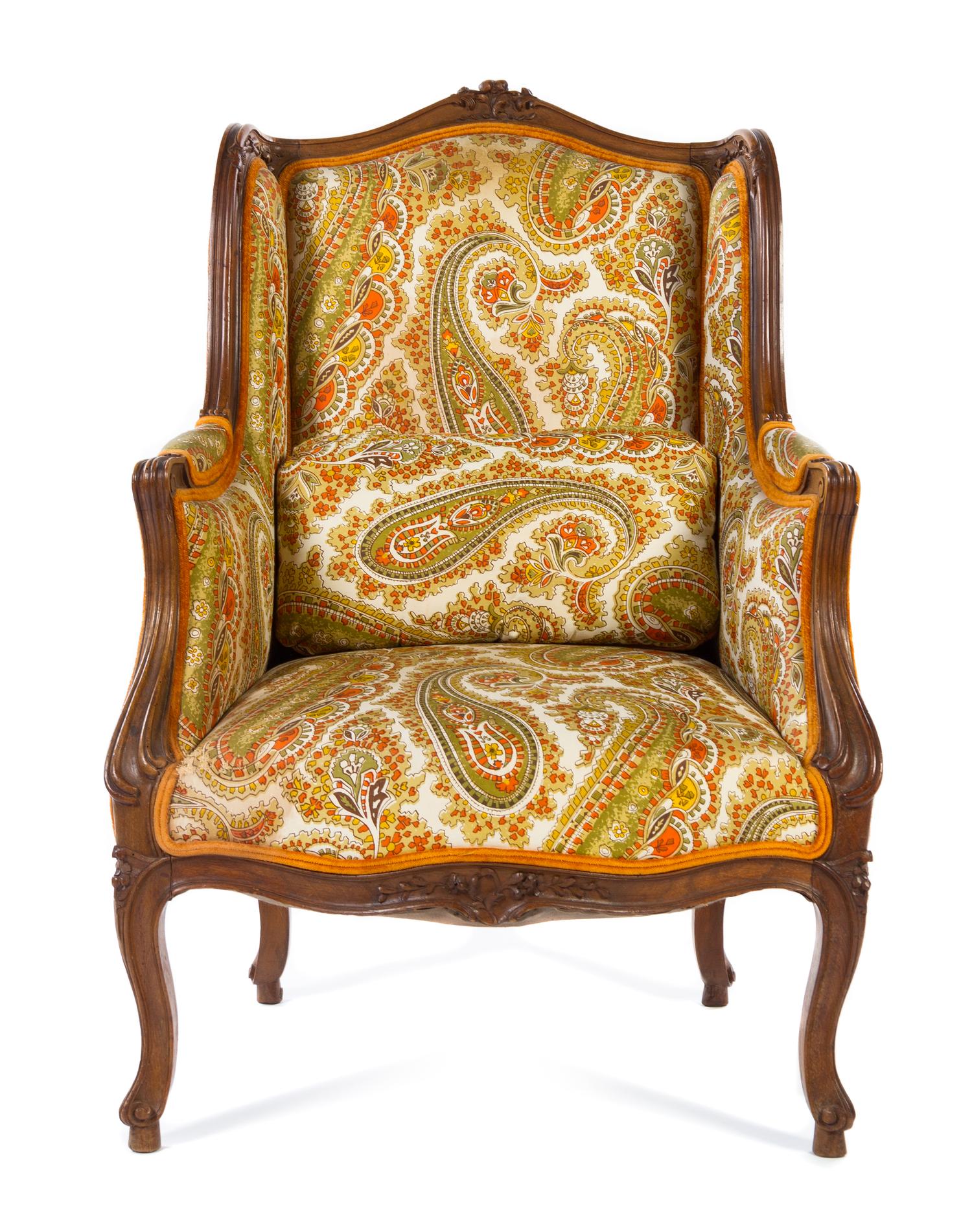 A French Provincial Wingback Bergere Height 41 inches. — 19TH/20TH CENTURY