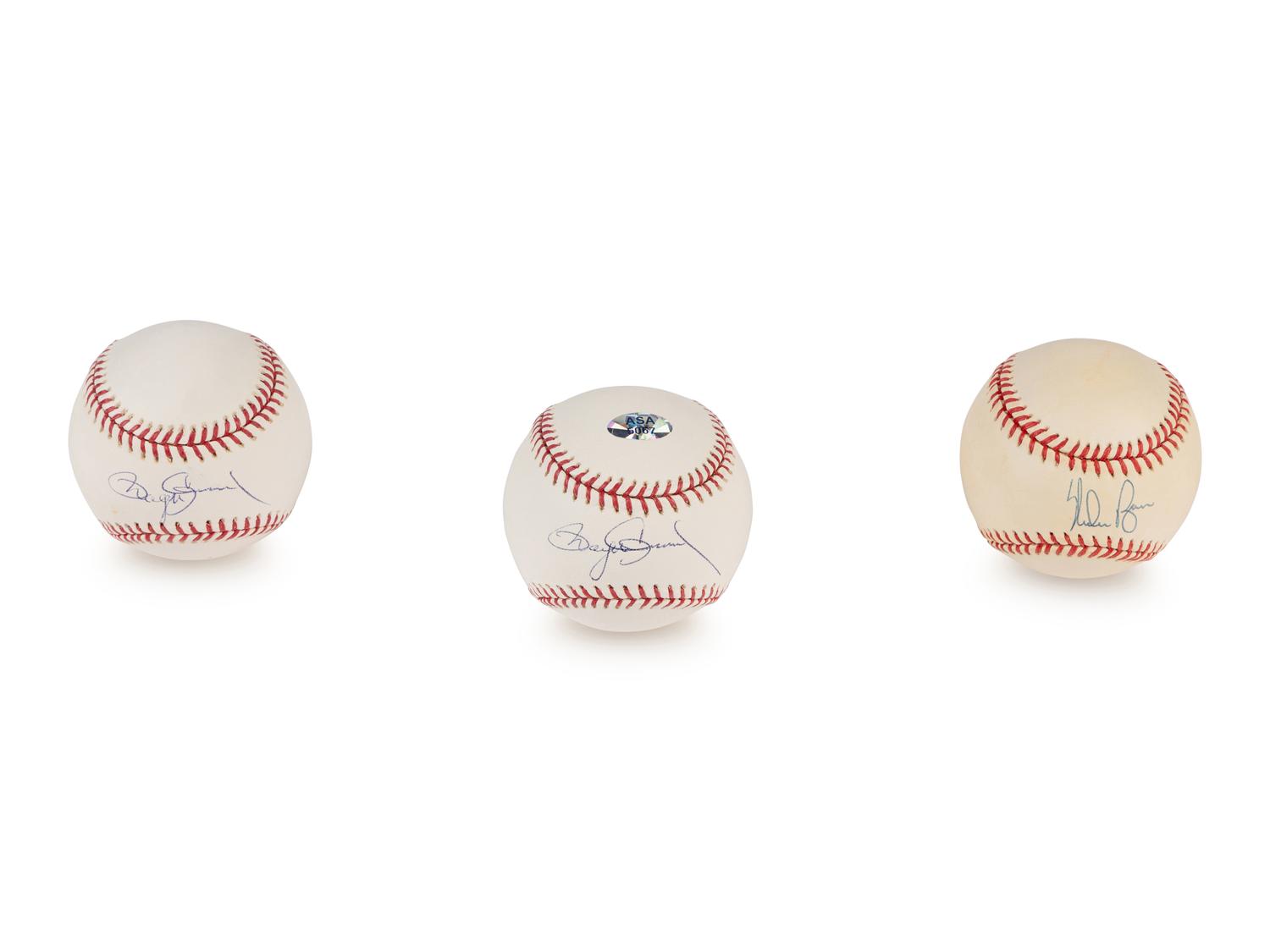 A Group of Texas Heat Single Signed Autograph Baseballs Featuring Nolan Ryan and Roger Clemens (Beckett Authentication Services Certified)