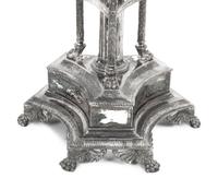 A Pair of English Silver-Plate Four-Light Candelabra