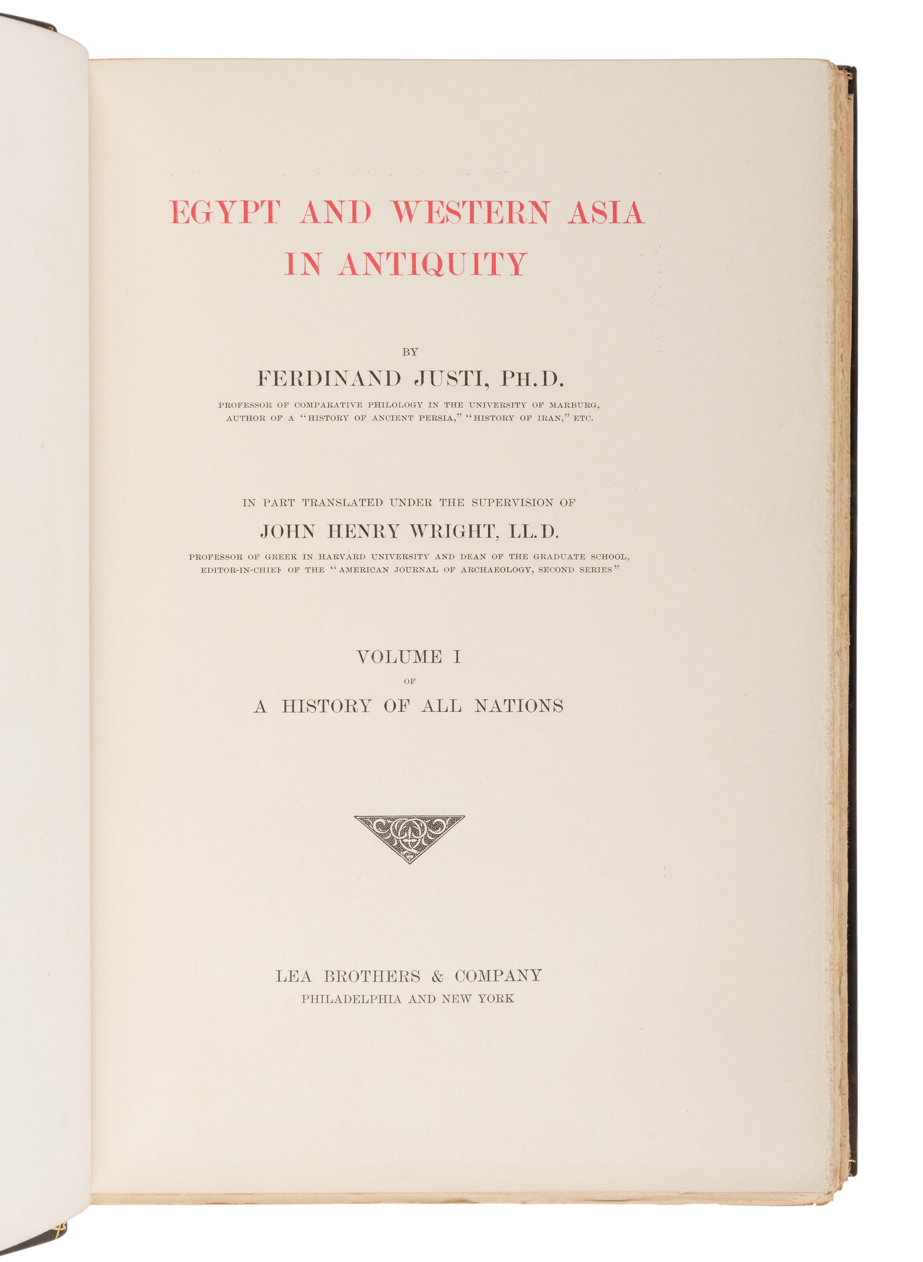 FLATHE, Theodor, John FISKE, Charles M. ANDREWS et al. A History of All Nations . John Henry Wright, translator. Philadelphia: Lea Brothers & Company, 1902.