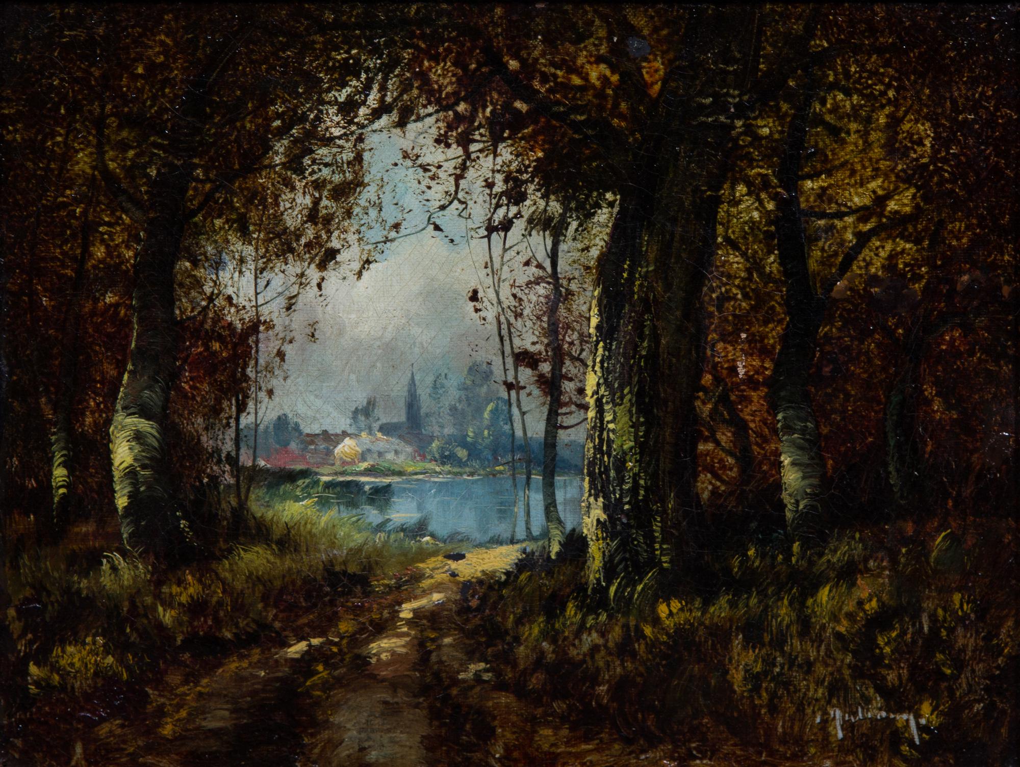 Artist Unknown, (late 19th/early 20th century), Forest Path and Forest Cottage (two works)