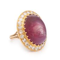 Ruby, Diamond, and Yellow Gold Ring